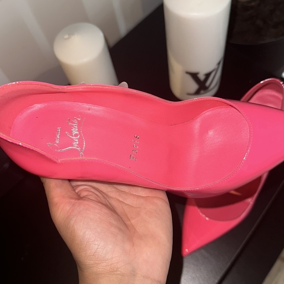 Christian Louboutin 100mm Hot Chick in Pink Patent - 36 - Picture 3 of 3